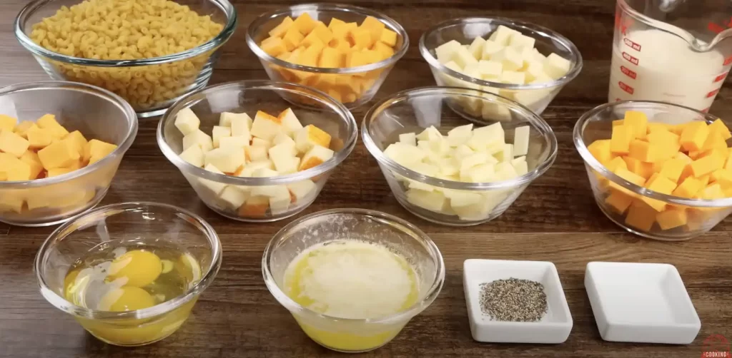 ingredients for baked mac and cheese